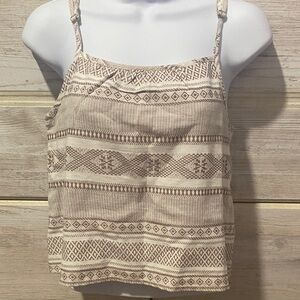 bobi Beige and Brown Patterned Camisole